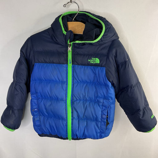 Size 3: The North Face Two Tone Blue/Green Trim Reversible Down Coat REDUCED