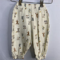 Size 18m: Miamia Cream/Multi Animals Muslin Cozy Pants