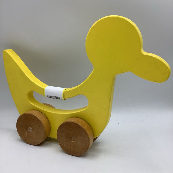 Yellow Wooden Roller Duck
