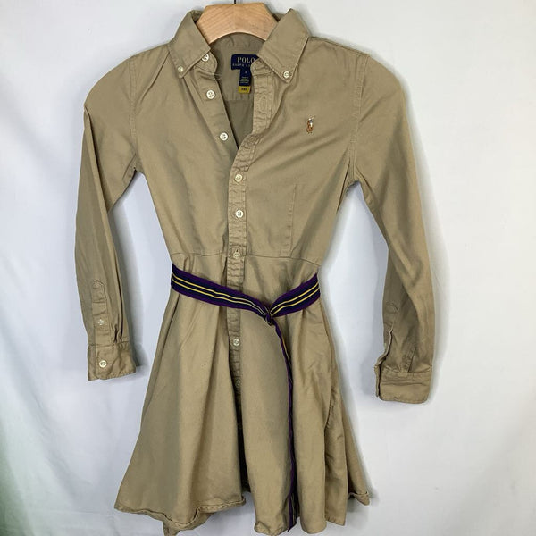 Size 8: Ralph Lauren Tan Button-Up Dress w/ Belt