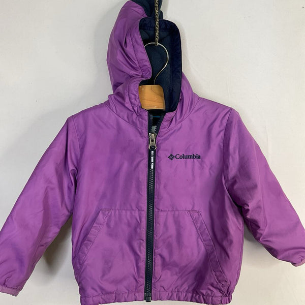 Size 12-18m: Columbia Purple/Navy DIno Spike Lined Rain Coat