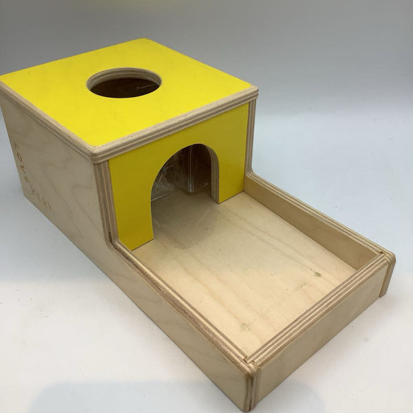 Lovevery Yellow Wooden Ball Drop Box