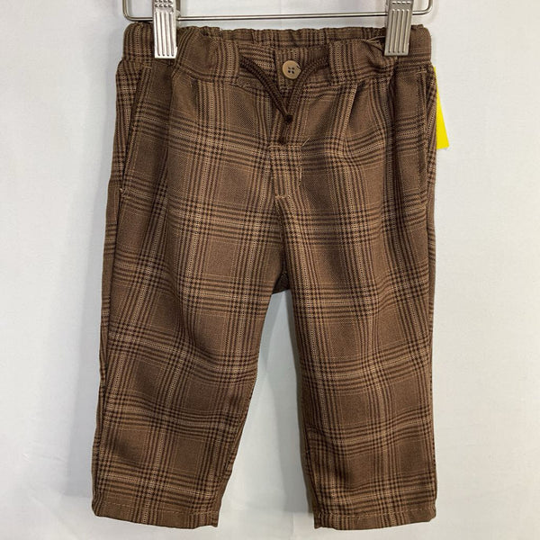 Size 6-12m: H&M Brown Plaid Drawstring Pants