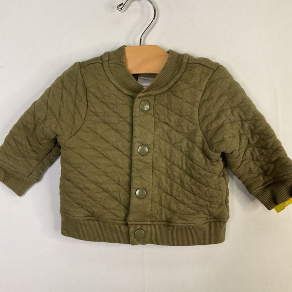 Size 6-12m (70): Hanna Andersson Green Quilted Bomber