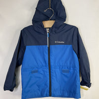 Size 4: Columbia Two Tone Blue Fleece Lined Raincoat