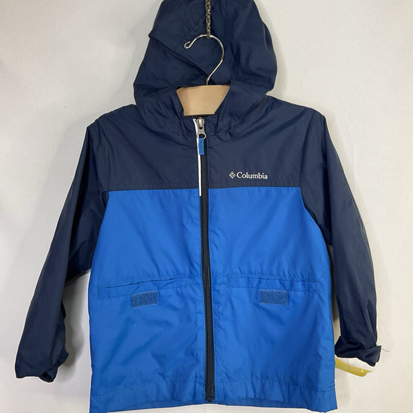 Size 4: Columbia Two Tone Blue Fleece Lined Raincoat