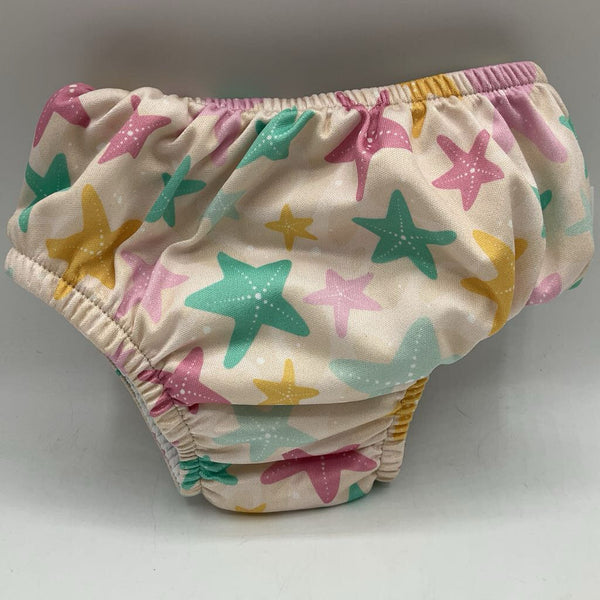 Size 6m: Green Sprouts Cream/Multi Starfish Swim Diaper