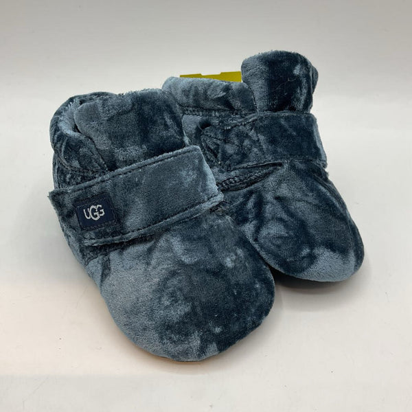 Size 4-5: Ugg Blue Velvet Velcro Strap Booties