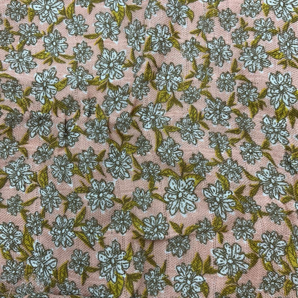 Milkbarn Pink/Green/Floral Muslin Security Blanket