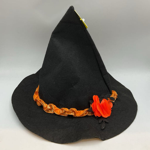 Black/Orange Felt Witch Hat