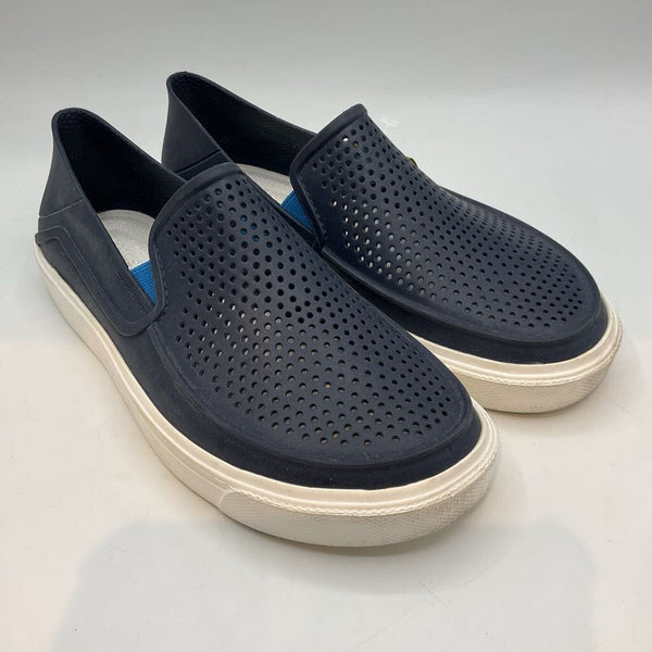 Size 3Y: Crocs Navy/White Perforated Slip-On Shoes