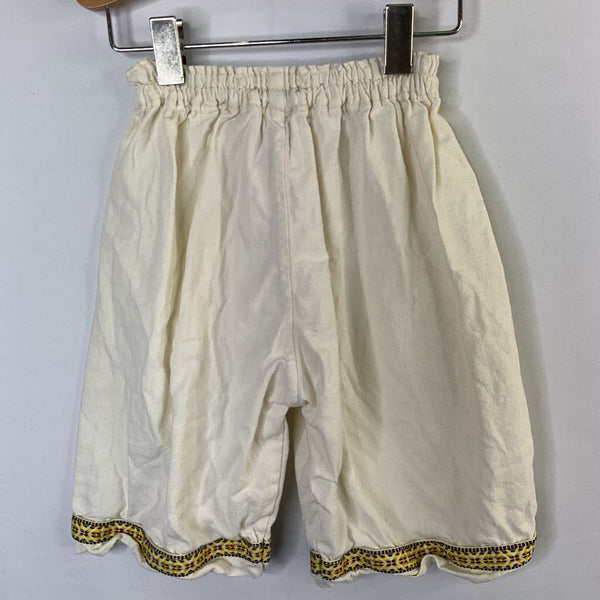 Size 3-4: White Colorful Embroidered Shorts