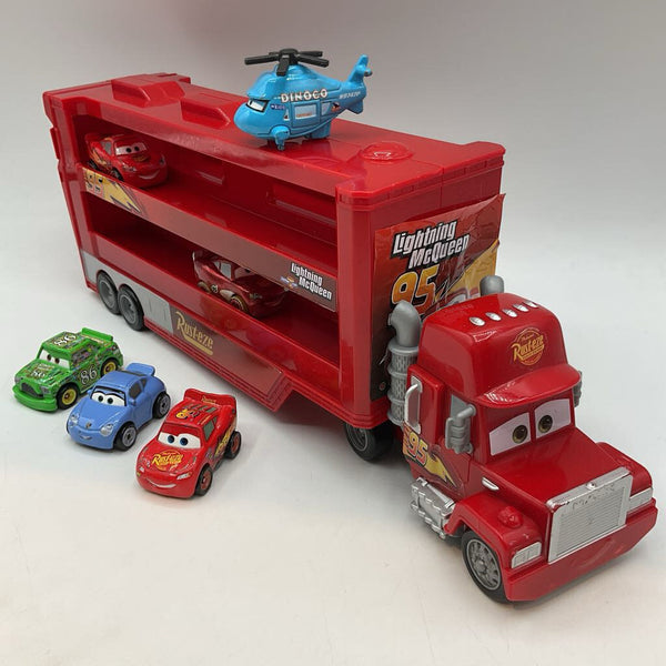 Pixar Cars Mack Mini Racers Hauler w/ 6 Cars