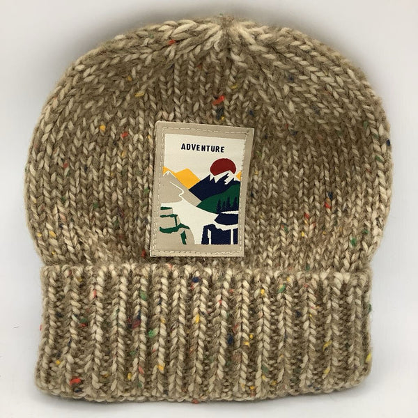 Size 4: Mayoral Brown/Multi Knitted 'Adventure' Beanie NEW