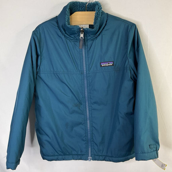 Size 5-6: Patagonia Blue Reversible Fleece Lined Zip Up Jacket