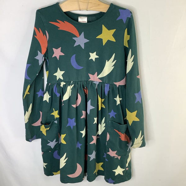 Size 6-7 (120): Hanna Andersson Green/Multi Long Sleeve Dress