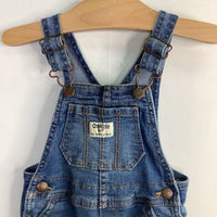 Size 18m: OshKosh Blue/Multi Floral Embroidered Denim Overalls