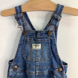Size 18m: OshKosh Blue/Multi Floral Embroidered Denim Overalls
