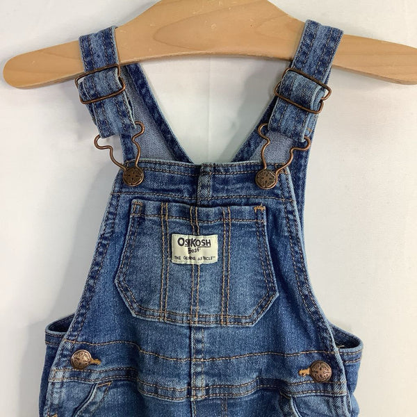 Size 18m: OshKosh Blue/Multi Floral Embroidered Denim Overalls