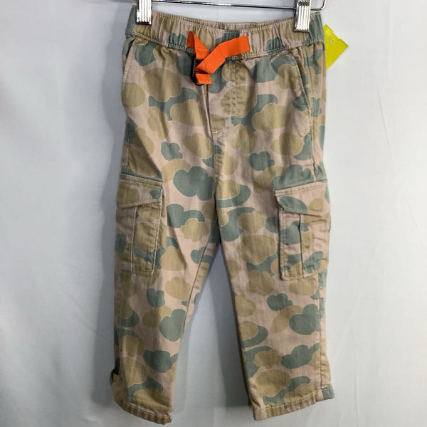 Size 3 (90): Hanna Andersson Brown/Green Camo Toggle Cargo Pants