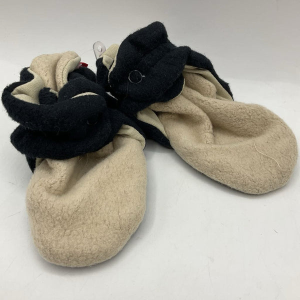 Size 18m: Zutano Tan/Black Fleece Booties NEW w/ Tags