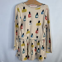 Size 4-6: Nadadelazo Beige/Multi Nail Polish Long Sleeve Dress