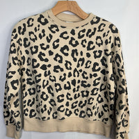 Size 10: Zara Beige/Black Leopard Print Sweatshirt