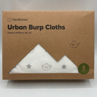 KeaBabies 5pk Urban Baby Burp Cloths