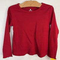 Size 4: Gap Red Ribbed Long Sleeve Shirt