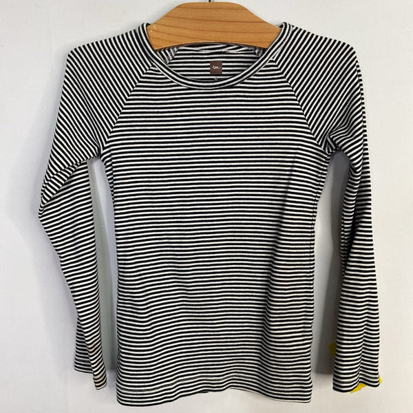 Size 4: Tea Black/White Striped Long Sleeve Shirt