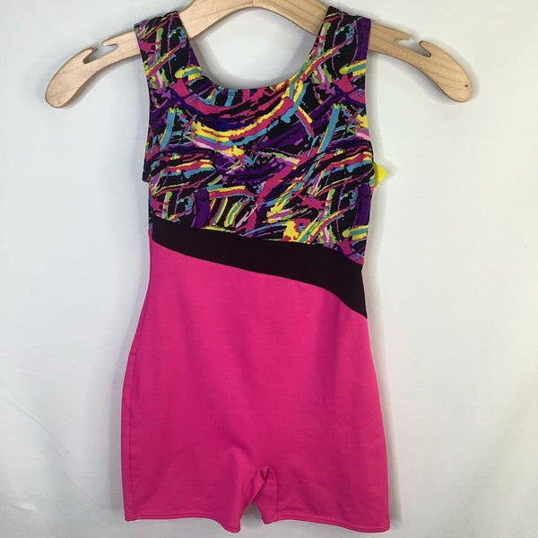 Size 7-8: Danskin Purple/Black/Colorful Gymnastics Leotard