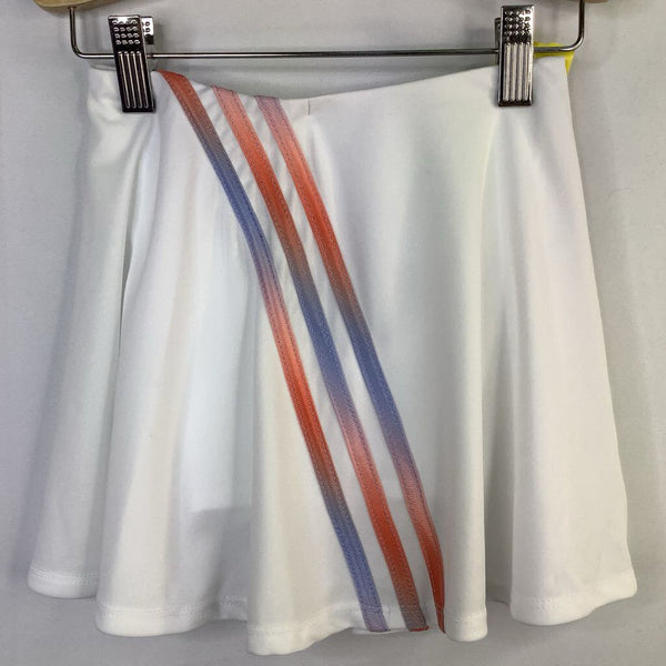 Size 6-7: Adidas White/Multi Trim Tennis Skort NEW w/ Tags