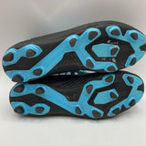 Size 7Y: Adidas Black/Bright Blue Lace-Up Soccer Cleats