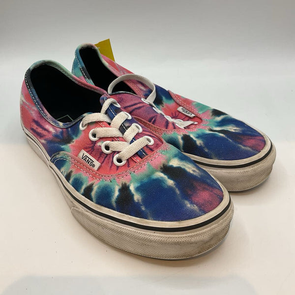 Size 5Y: Vans Pink/Blue Tie Dye Lace-Up Sneakers