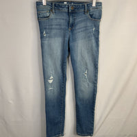 Size 8: Gap Blue Distressed Adjustable Waist Jeans