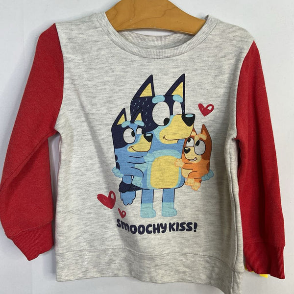 Size 4: Bluey Red/Gray Smoochy Kiss Sweatshirt