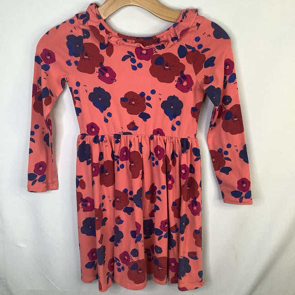 Size 7: Tea Pink/Red/Blue Floral Long Sleeve Dress