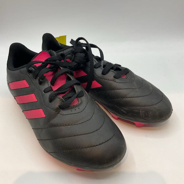 Size 3Y: Adidas Black/Pink Lace-Up Soccer Cleats