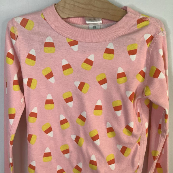 Size 8 (130): Hanna Andersson Pink/Multi Candy Corn Organic Cotton 2pc PJs NEW w/ Tags