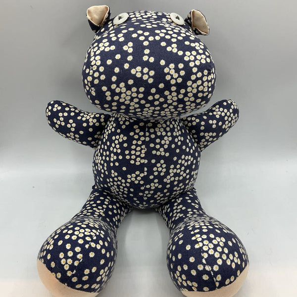 Blue/White Floral Hippo Plush