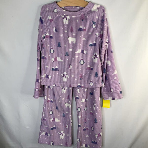 Size 7: Nordstrom Purple/White Arctic Friends 2pc PJs