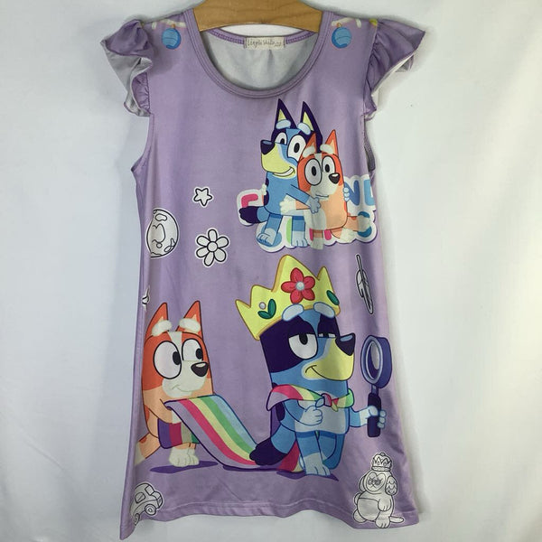Size 6-7: Bluey Purple/Multi Character Nightgown