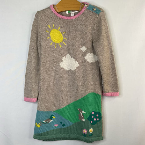 Size 12-18m: Boden Brown/Multi River Scene Cashmere Sweater Dress