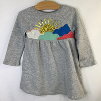 Size 3-4: Boden Gray/Multi Sequin Sunrise Long Sleeve Dress REDUCED