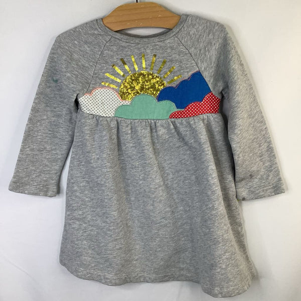 Size 3-4: Boden Gray/Multi Sequin Sunrise Long Sleeve Dress REDUCED