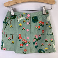 Size 2-3: Boden Green/Multi Floral Corduroy Skirt