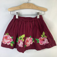 Size 2-3: Boden Purple/Multi Cross stitch Floral Skirt