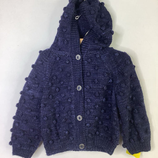 Size 6-12m: Misha & Puff Navy Merino Wool Blue Hooded Sweater (retails $218)