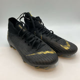 Size 4.5Y: Nike Black/Gold Lace-Up Soccer Cleats