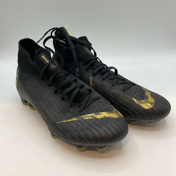 Size 4.5Y: Nike Black/Gold Lace-Up Soccer Cleats
